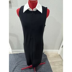 KAMALIKULTURE Womens Collar Sleeveless Dress Black Size S